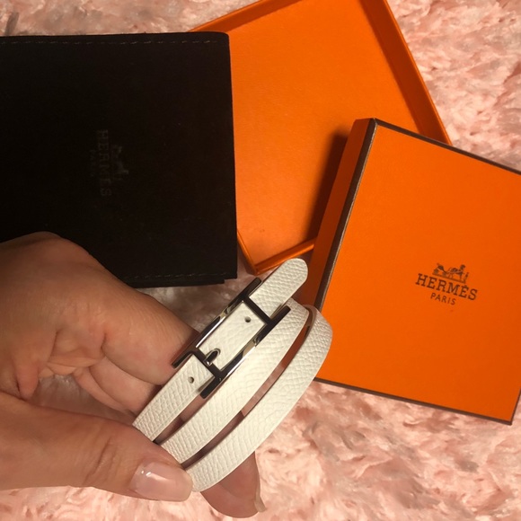 Hermès Rust Triple Wrap Behapi Bracelet/white - Picture 2 of 6